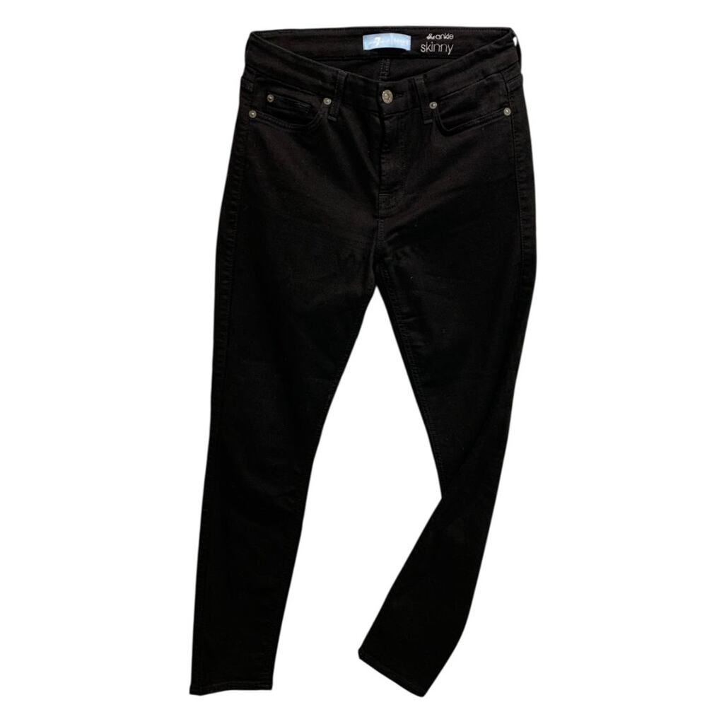 Size 27 7‎ for All Mankind Black The Ankle Skinny Womens Jeans